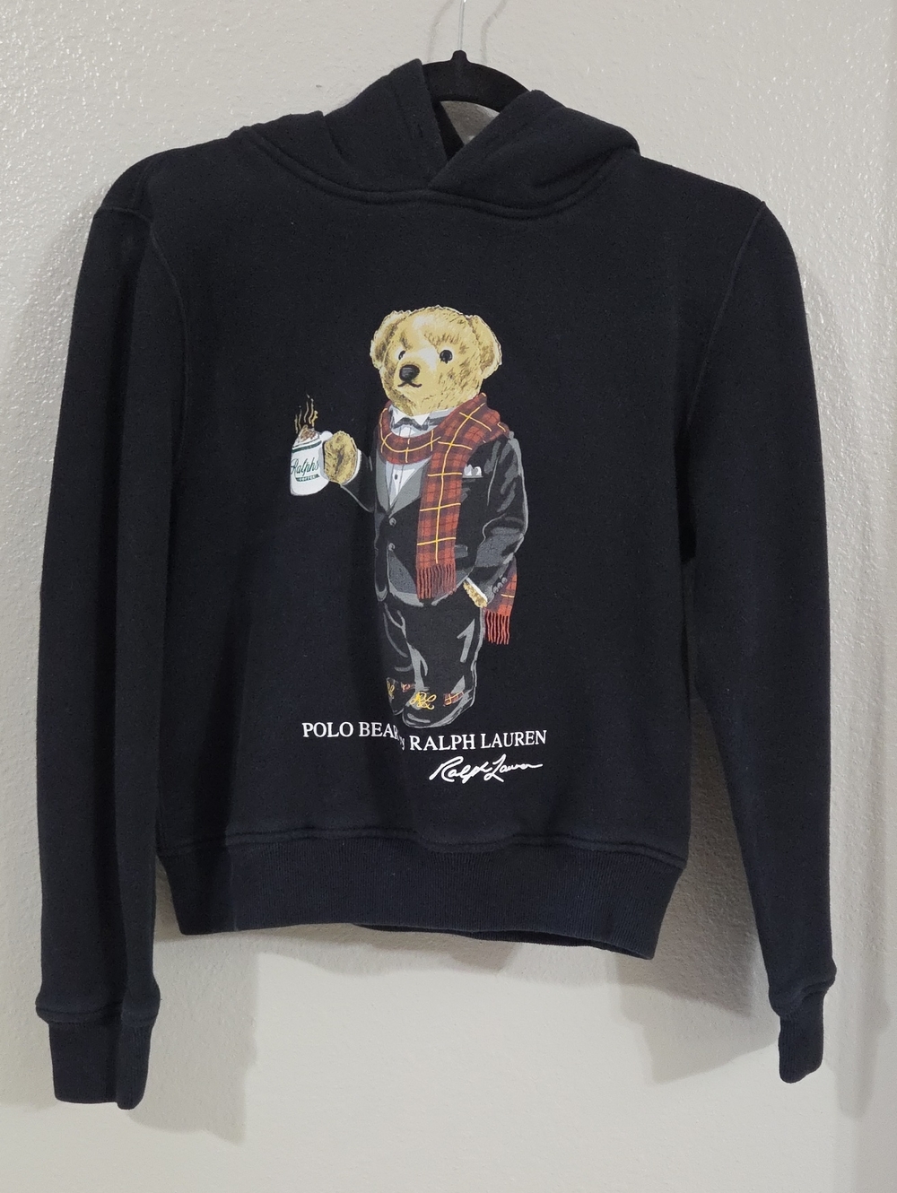 Polo Bear Ralph Lauren Black Graphic Hoodie